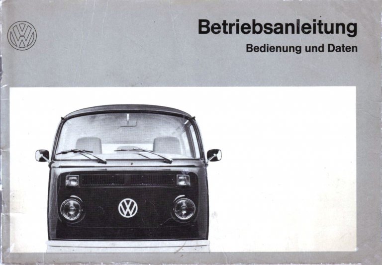 VW TRANSPORTER T2 Betriebsanleitung 1968 Bedienungsanleitung Handbuch Bus BA 